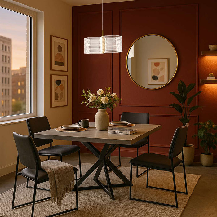 Mini Pendant Nuvo 62-2406 Kenzo - LED 2 Light Mini Pendant - Polished Anodized Bronze Finish - Light Guide Panel Nuvo