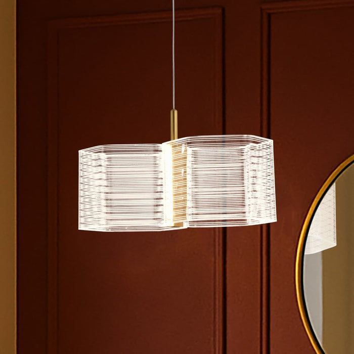 Mini Pendant Nuvo 62-2406 Kenzo - LED 2 Light Mini Pendant - Polished Anodized Bronze Finish - Light Guide Panel Nuvo
