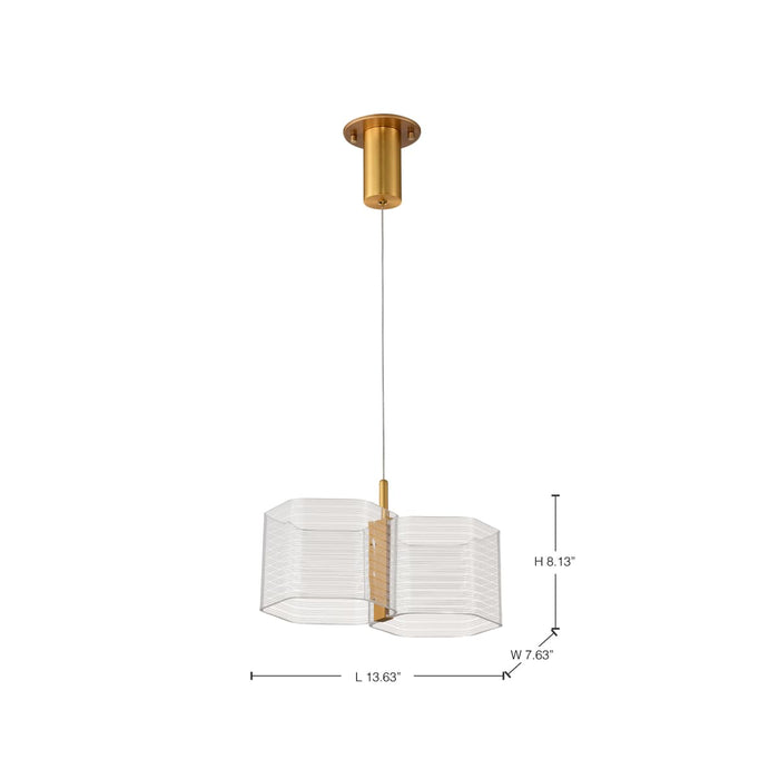 Mini Pendant Nuvo 62-2406 Kenzo - LED 2 Light Mini Pendant - Polished Anodized Bronze Finish - Light Guide Panel Nuvo