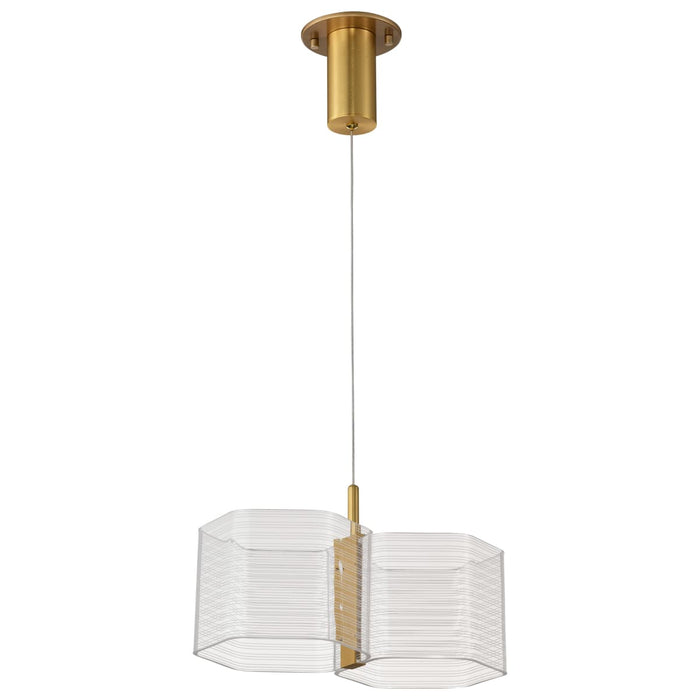 Mini Pendant Nuvo 62-2406 Kenzo - LED 2 Light Mini Pendant - Polished Anodized Bronze Finish - Light Guide Panel Nuvo