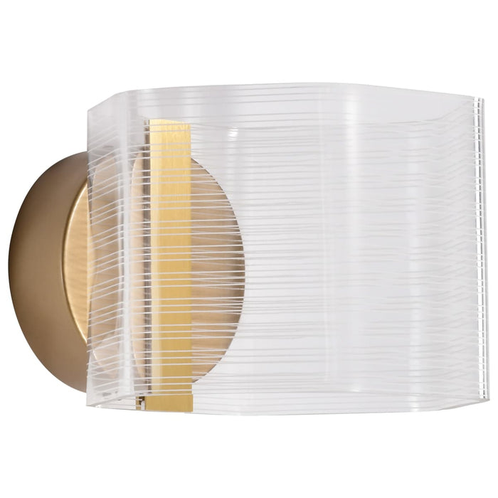 Sconce Nuvo 62-2407 Kenzo - LED 1 Light Wall Sconce - Vintage Brass Finish - Light Guide Panel Nuvo