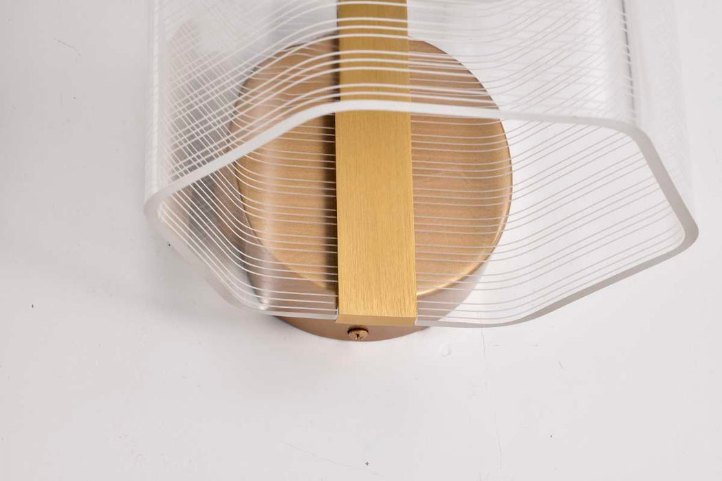 Sconce Nuvo 62-2407 Kenzo - LED 1 Light Wall Sconce - Vintage Brass Finish - Light Guide Panel Nuvo