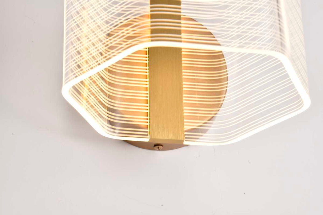 Sconce Nuvo 62-2407 Kenzo - LED 1 Light Wall Sconce - Vintage Brass Finish - Light Guide Panel Nuvo