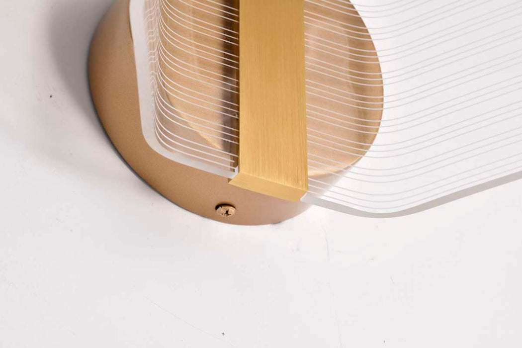 Sconce Nuvo 62-2407 Kenzo - LED 1 Light Wall Sconce - Vintage Brass Finish - Light Guide Panel Nuvo
