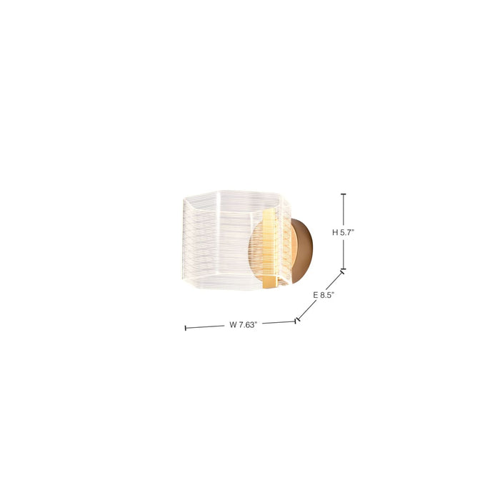 Sconce Nuvo 62-2407 Kenzo - LED 1 Light Wall Sconce - Vintage Brass Finish - Light Guide Panel Nuvo