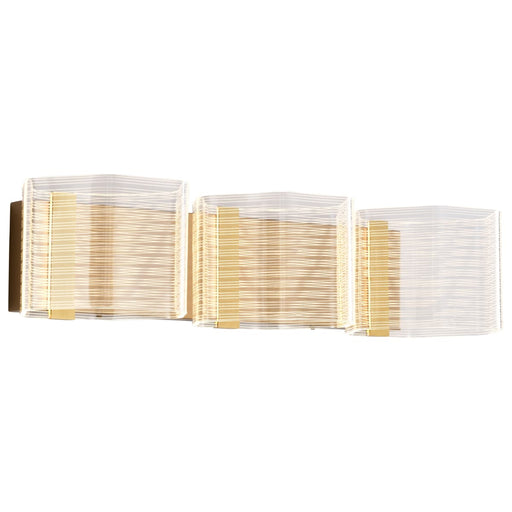 Vanity Nuvo 62-2408 Kenzo - LED 3 Light Vanity - Vintage Brass Finish - Light Guide Panel Nuvo