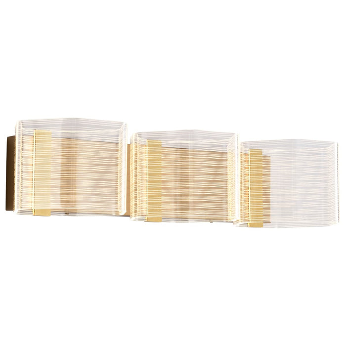 Vanity Nuvo 62-2408 Kenzo - LED 3 Light Vanity - Vintage Brass Finish - Light Guide Panel Nuvo