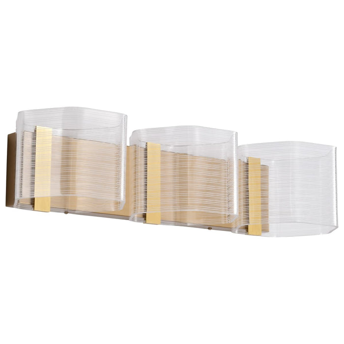 Vanity Nuvo 62-2408 Kenzo - LED 3 Light Vanity - Vintage Brass Finish - Light Guide Panel Nuvo