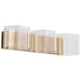 Vanity Nuvo 62-2408 Kenzo - LED 3 Light Vanity - Vintage Brass Finish - Light Guide Panel Nuvo