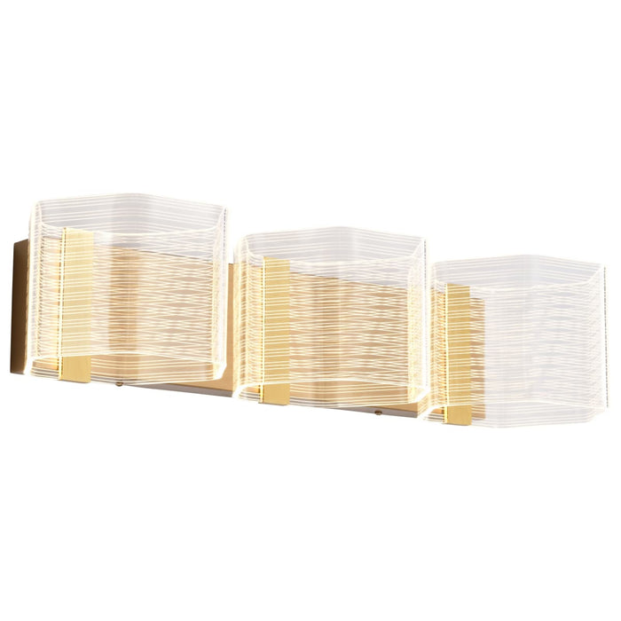 Vanity Nuvo 62-2408 Kenzo - LED 3 Light Vanity - Vintage Brass Finish - Light Guide Panel Nuvo
