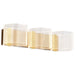 Vanity Nuvo 62-2408 Kenzo - LED 3 Light Vanity - Vintage Brass Finish - Light Guide Panel Nuvo