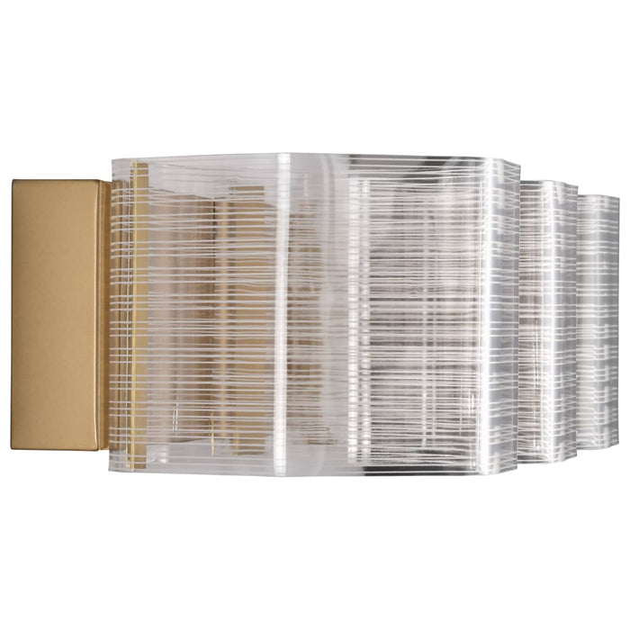 Vanity Nuvo 62-2408 Kenzo - LED 3 Light Vanity - Vintage Brass Finish - Light Guide Panel Nuvo