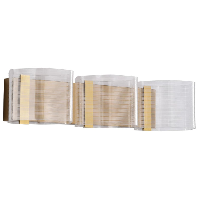Vanity Nuvo 62-2408 Kenzo - LED 3 Light Vanity - Vintage Brass Finish - Light Guide Panel Nuvo