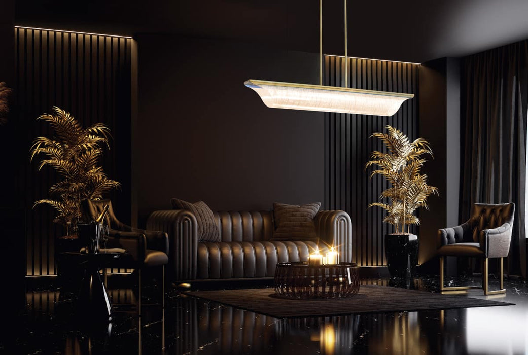 Pendant Nuvo 62-2411 Idris - LED Island Pendant - Vintage Brass Finish - Light Guide Panels Nuvo