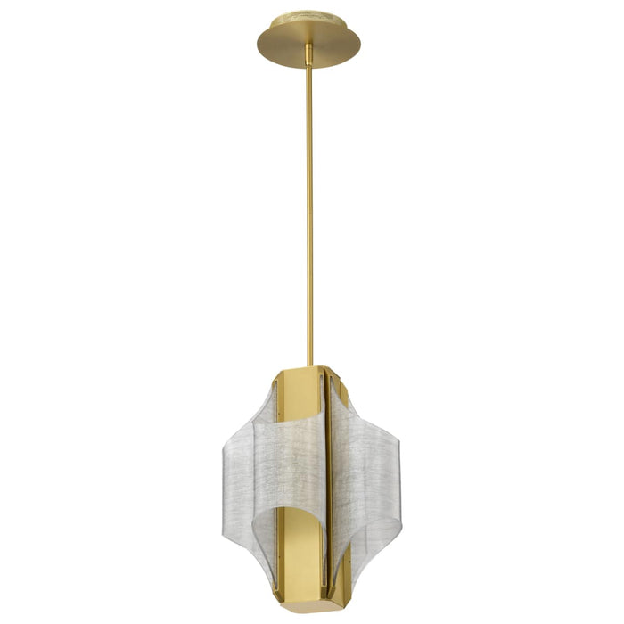 Pendant Nuvo 62-2412 Idris - LED 4 Light Pendant - Vintage Brass Finish - Light Guide Panels Nuvo