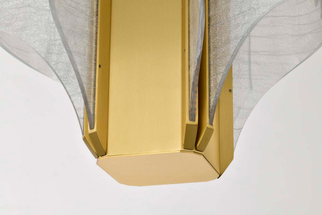 Pendant Nuvo 62-2412 Idris - LED 4 Light Pendant - Vintage Brass Finish - Light Guide Panels Nuvo
