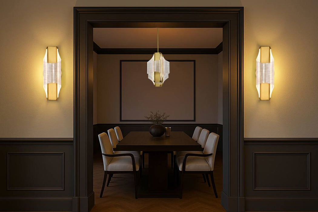 Pendant Nuvo 62-2412 Idris - LED 4 Light Pendant - Vintage Brass Finish - Light Guide Panels Nuvo