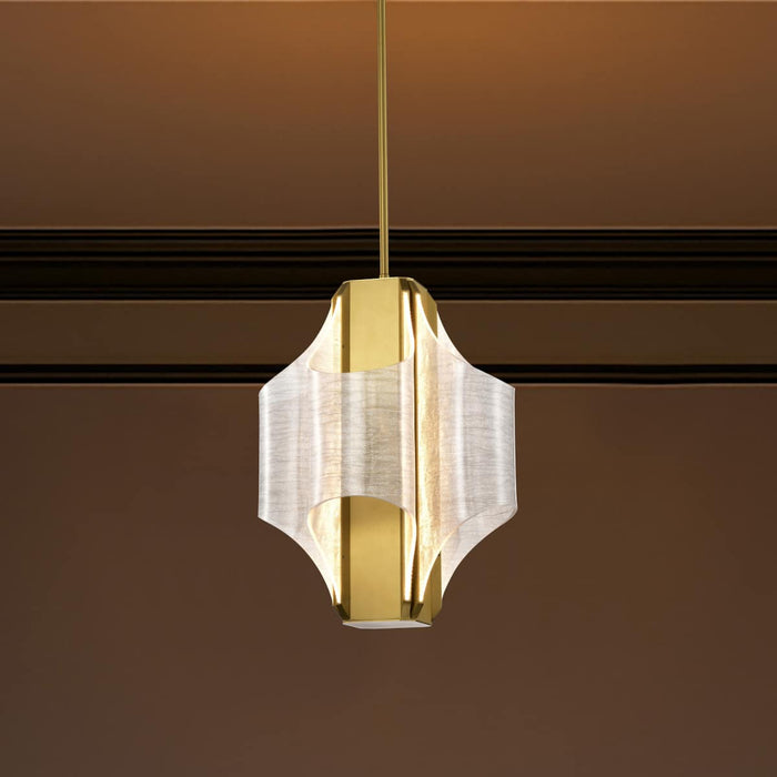 Pendant Nuvo 62-2412 Idris - LED 4 Light Pendant - Vintage Brass Finish - Light Guide Panels Nuvo
