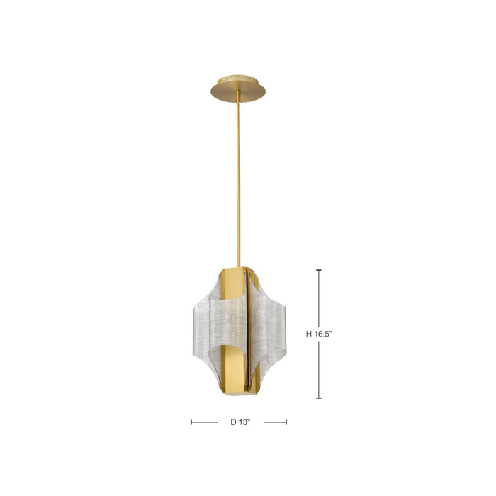 Pendant Nuvo 62-2412 Idris - LED 4 Light Pendant - Vintage Brass Finish - Light Guide Panels Nuvo