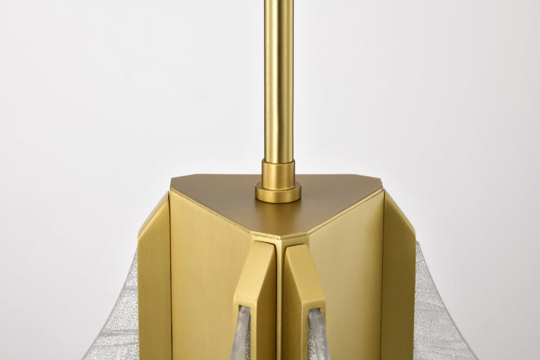 Pendant Nuvo 62-2413 Idris - LED 3 Light Pendant - Vintage Brass Finish - Light Guide Panels Nuvo