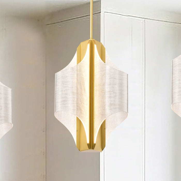 Pendant Nuvo 62-2413 Idris - LED 3 Light Pendant - Vintage Brass Finish - Light Guide Panels Nuvo