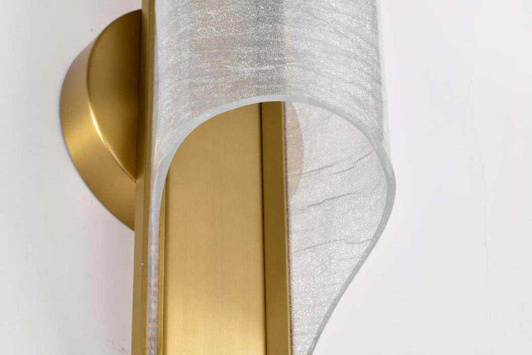 Sconce Nuvo 62-2414 Idris - LED 1 Light Wall Sconce - Vintage Brass Finish - Light Guide Panels Nuvo