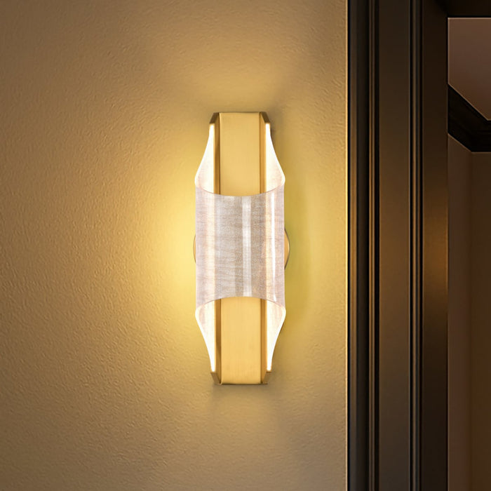 Sconce Nuvo 62-2414 Idris - LED 1 Light Wall Sconce - Vintage Brass Finish - Light Guide Panels Nuvo