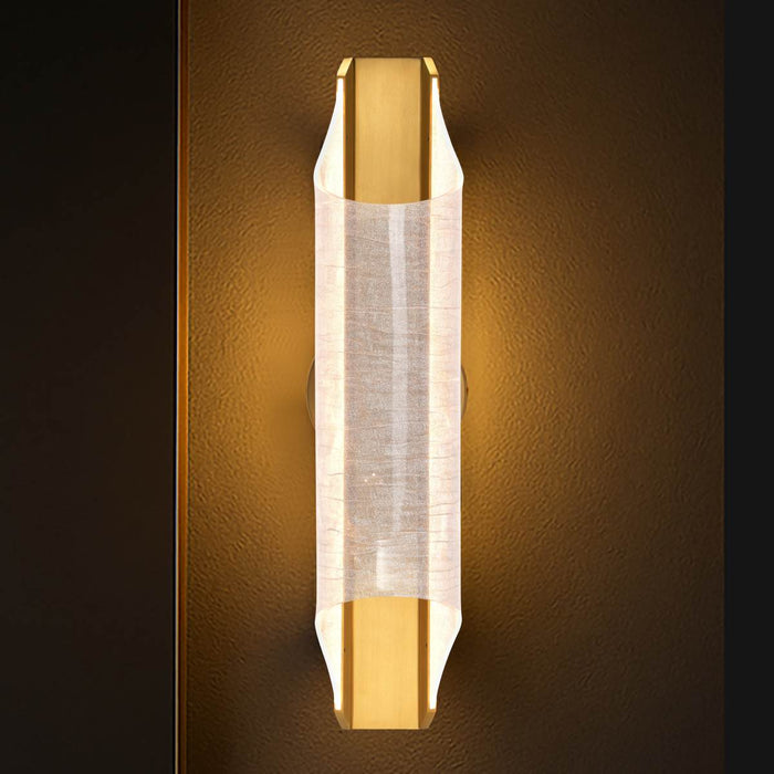 Sconce Nuvo 62-2415 Idris - LED 3 Light Wall Sconce - Vintage Brass Finish - Light Guide Panels Nuvo