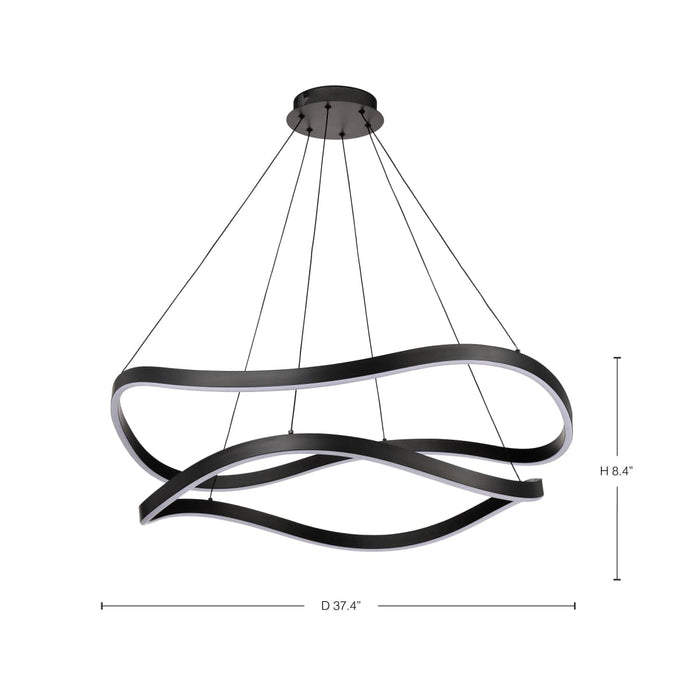 Pendant Nuvo 62-2421 Sylas - 36 Inch LED Pendant - Matte Black Finish Nuvo