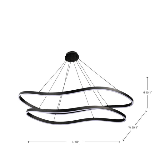 Pendant Nuvo 62-2422 Sylas - 48 Inch LED Pendant - Matte Black Finish Nuvo