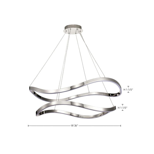 Pendant Nuvo 62-2431 Sylas - 36 Inch LED Pendant - Polished Nickel Finish Nuvo