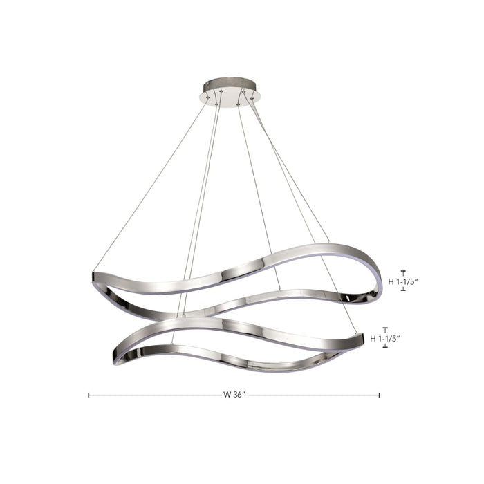 Pendant Nuvo 62-2431 Sylas - 36 Inch LED Pendant - Polished Nickel Finish Nuvo