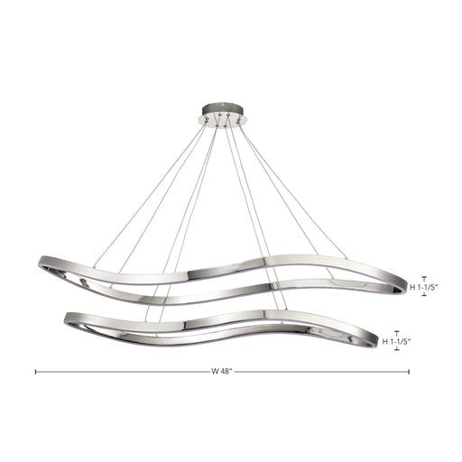 Pendant Nuvo 62-2432 Sylas - 48 Inch LED Pendant - Polished Nickel Finish Nuvo