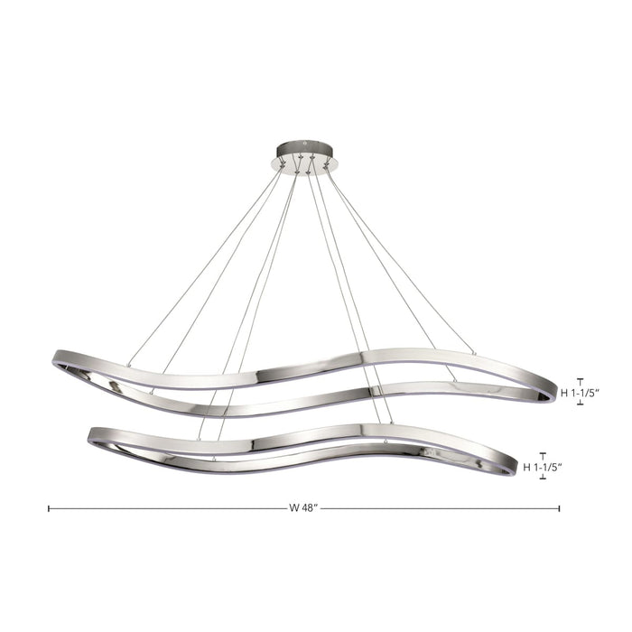 Pendant Nuvo 62-2432 Sylas - 48 Inch LED Pendant - Polished Nickel Finish Nuvo