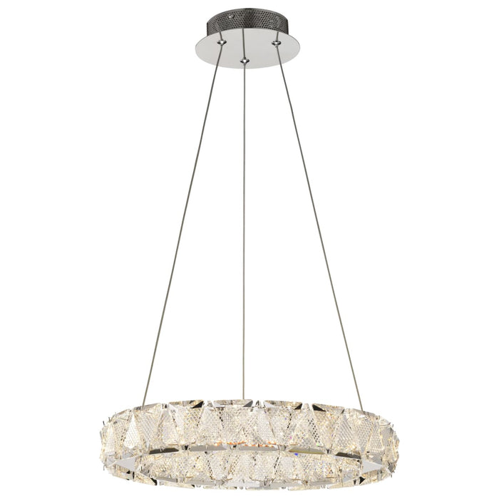 Pendant Nuvo 62-2441 Asher - LED 15 Inch Pendant - Polished Nickel Finish - K9 Crystal Nuvo