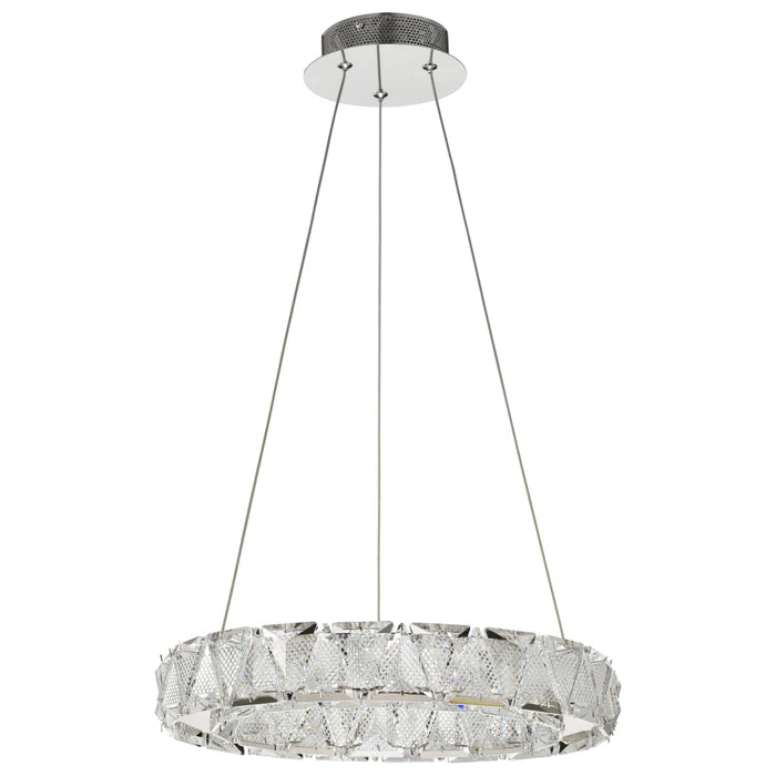 Pendant Nuvo 62-2441 Asher - LED 15 Inch Pendant - Polished Nickel Finish - K9 Crystal Nuvo