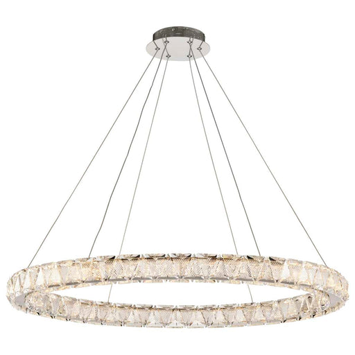 Pendant Nuvo 62-2442 Asher - LED 36 Inch Round Pendant - Polished Nickel Finish - K9 Crystal Nuvo