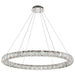 Pendant Nuvo 62-2442 Asher - LED 36 Inch Round Pendant - Polished Nickel Finish - K9 Crystal Nuvo