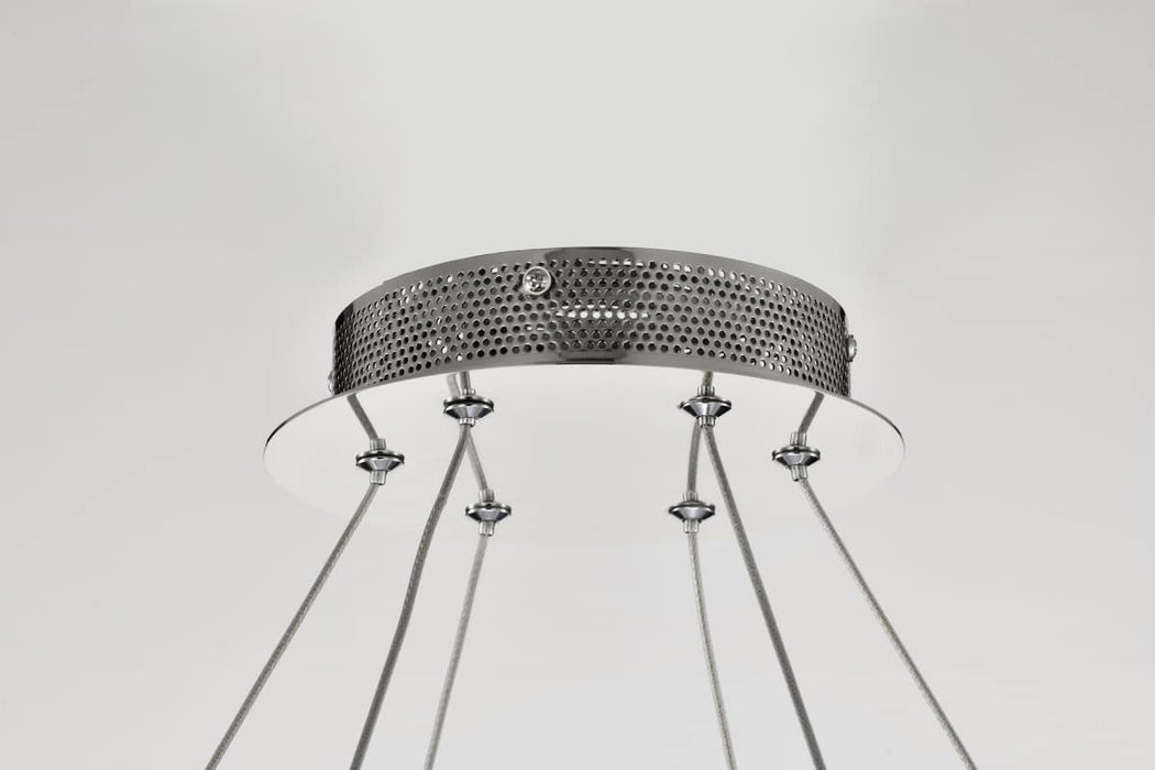Pendant Nuvo 62-2442 Asher - LED 36 Inch Round Pendant - Polished Nickel Finish - K9 Crystal Nuvo