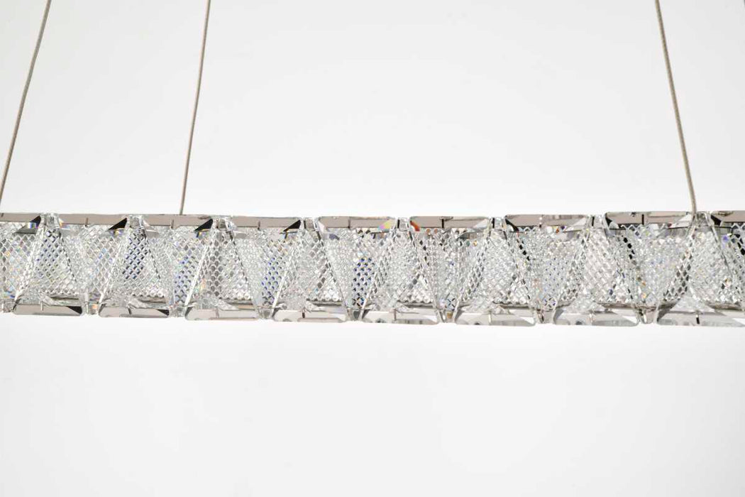 Pendant Nuvo 62-2442 Asher - LED 36 Inch Round Pendant - Polished Nickel Finish - K9 Crystal Nuvo