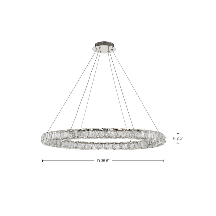 Pendant Nuvo 62-2442 Asher - LED 36 Inch Round Pendant - Polished Nickel Finish - K9 Crystal Nuvo
