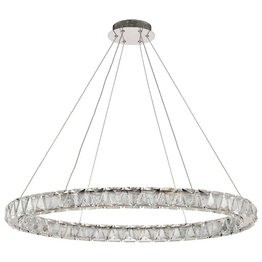 Pendant Nuvo 62-2442 Asher - LED 36 Inch Round Pendant - Polished Nickel Finish - K9 Crystal Nuvo