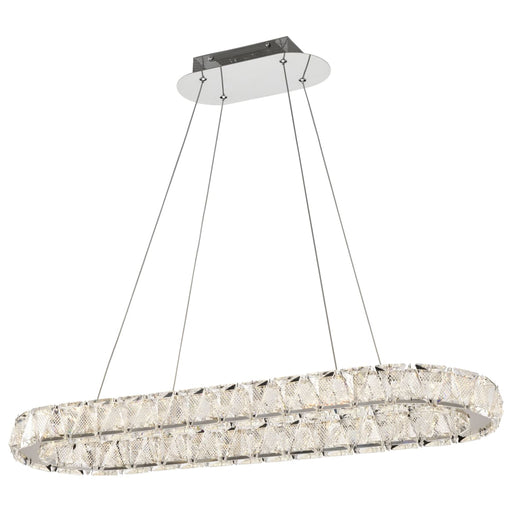 Pendant Nuvo 62-2443 Asher - LED 36 Inch Oval Pendant - Polished Nickel Finish - K9 Crystal Nuvo
