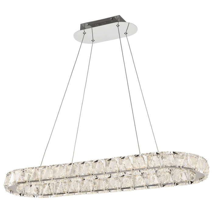 Pendant Nuvo 62-2443 Asher - LED 36 Inch Oval Pendant - Polished Nickel Finish - K9 Crystal Nuvo