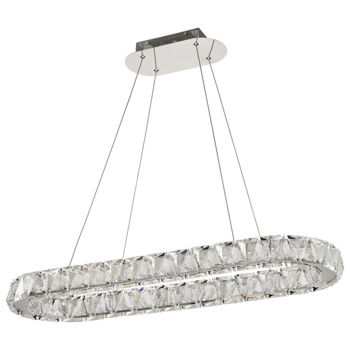 Pendant Nuvo 62-2443 Asher - LED 36 Inch Oval Pendant - Polished Nickel Finish - K9 Crystal Nuvo