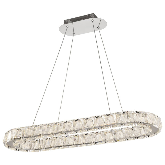Pendant Nuvo 62-2443 Asher - LED 36 Inch Oval Pendant - Polished Nickel Finish - K9 Crystal Nuvo