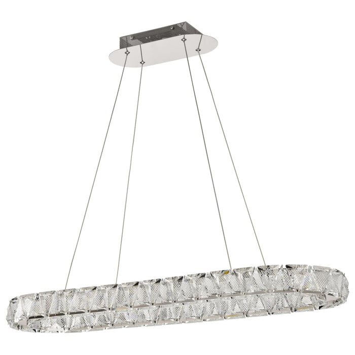 Pendant Nuvo 62-2443 Asher - LED 36 Inch Oval Pendant - Polished Nickel Finish - K9 Crystal Nuvo