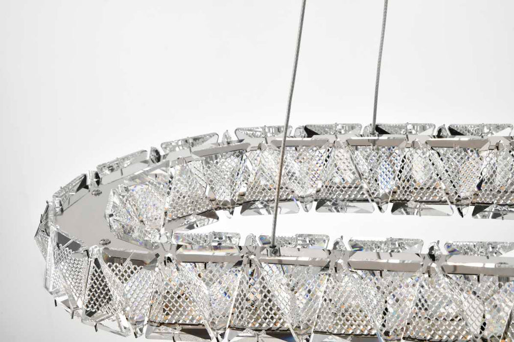 Pendant Nuvo 62-2443 Asher - LED 36 Inch Oval Pendant - Polished Nickel Finish - K9 Crystal Nuvo