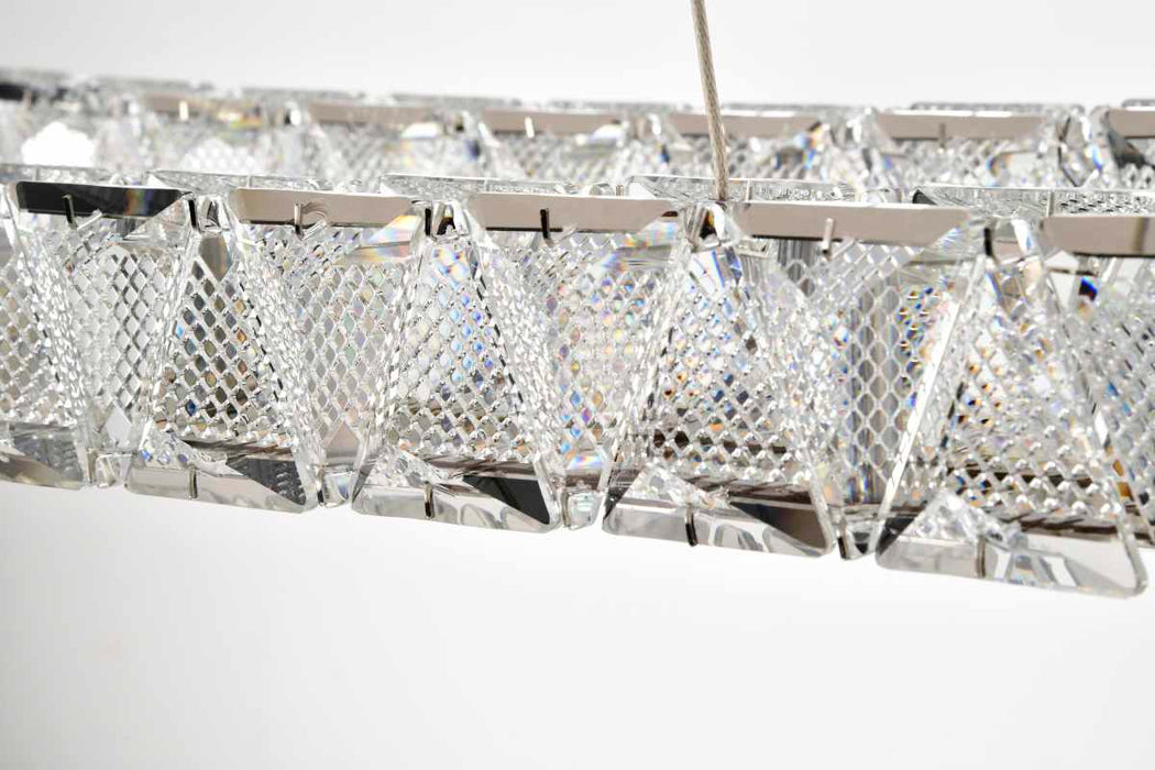 Pendant Nuvo 62-2443 Asher - LED 36 Inch Oval Pendant - Polished Nickel Finish - K9 Crystal Nuvo