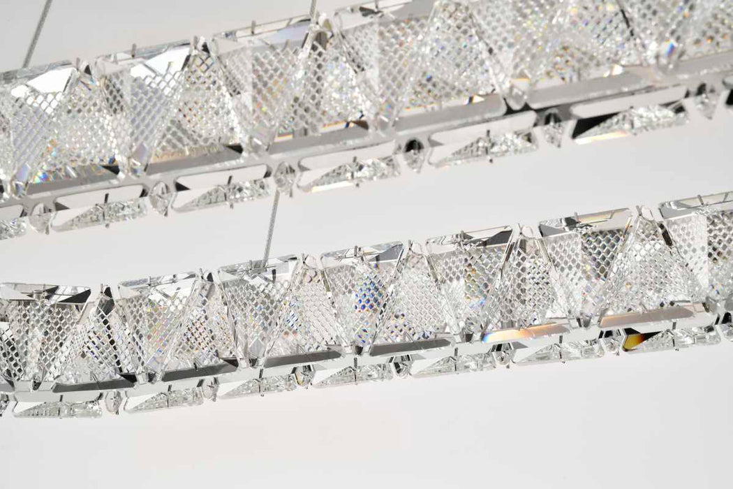 Pendant Nuvo 62-2443 Asher - LED 36 Inch Oval Pendant - Polished Nickel Finish - K9 Crystal Nuvo